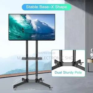 Double Bar Tv Trolley for TVS Between 33”-70”