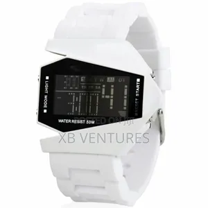 Plane Style Digital Display Silicone Strap LED Wrist Watch