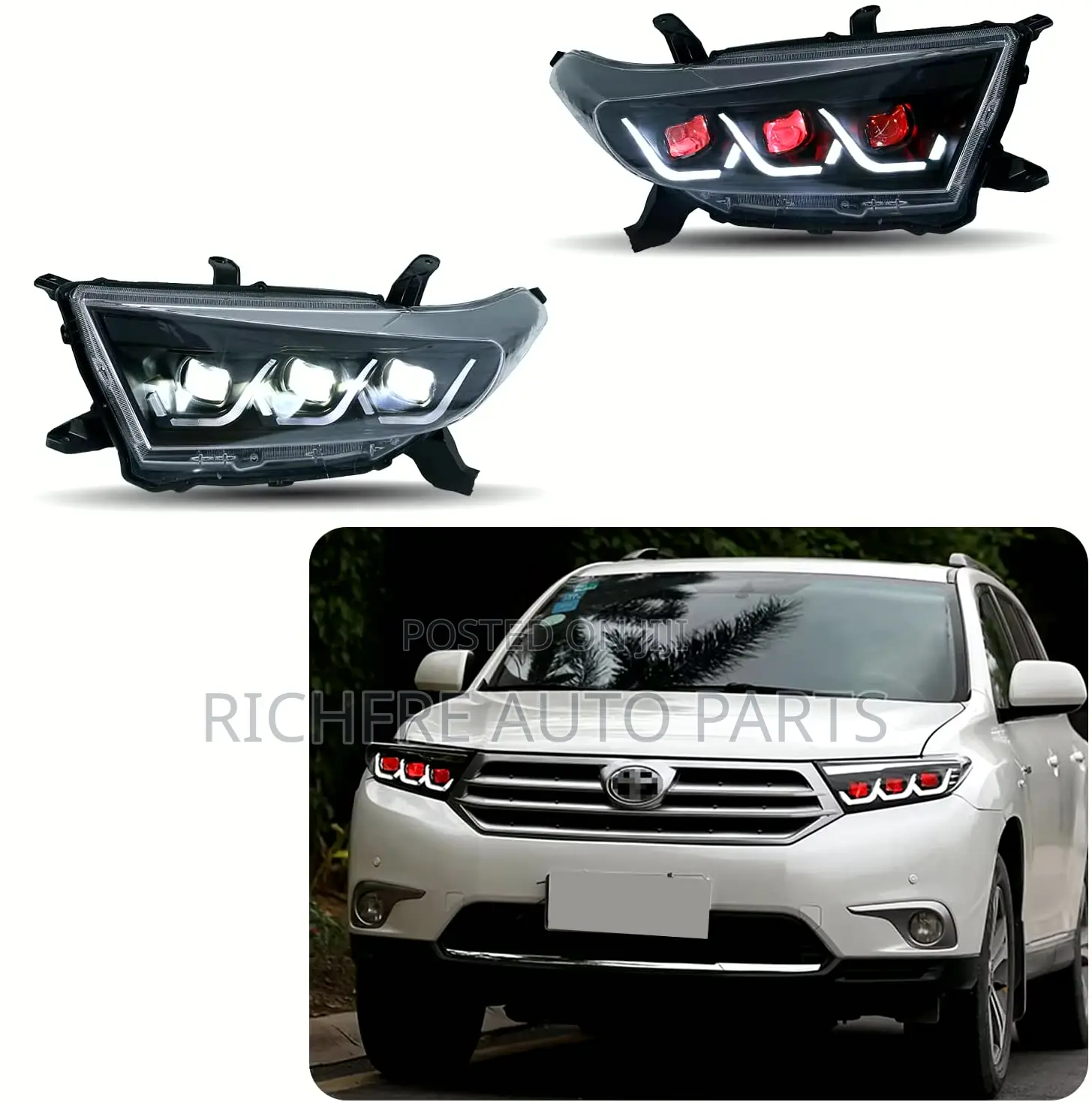 Highlander 2012,2013 Headlight Led Pair