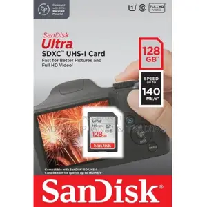 Sandisk 128gb Ultra 140mb/S Uhs-I SDXC Memory Card Class 10