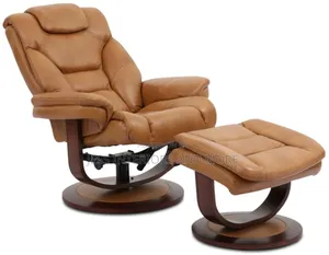Leather Euro Chair Ottoman (Butterscotch)