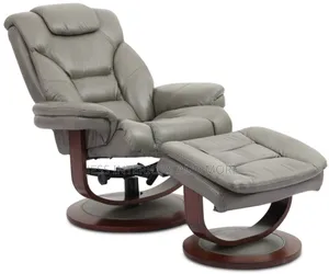 Leather Euro Chair Ottoman(Gray)