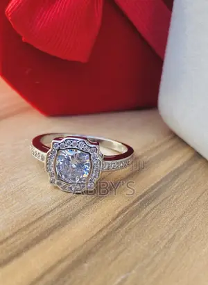 Silver Square Cut Promise Ring