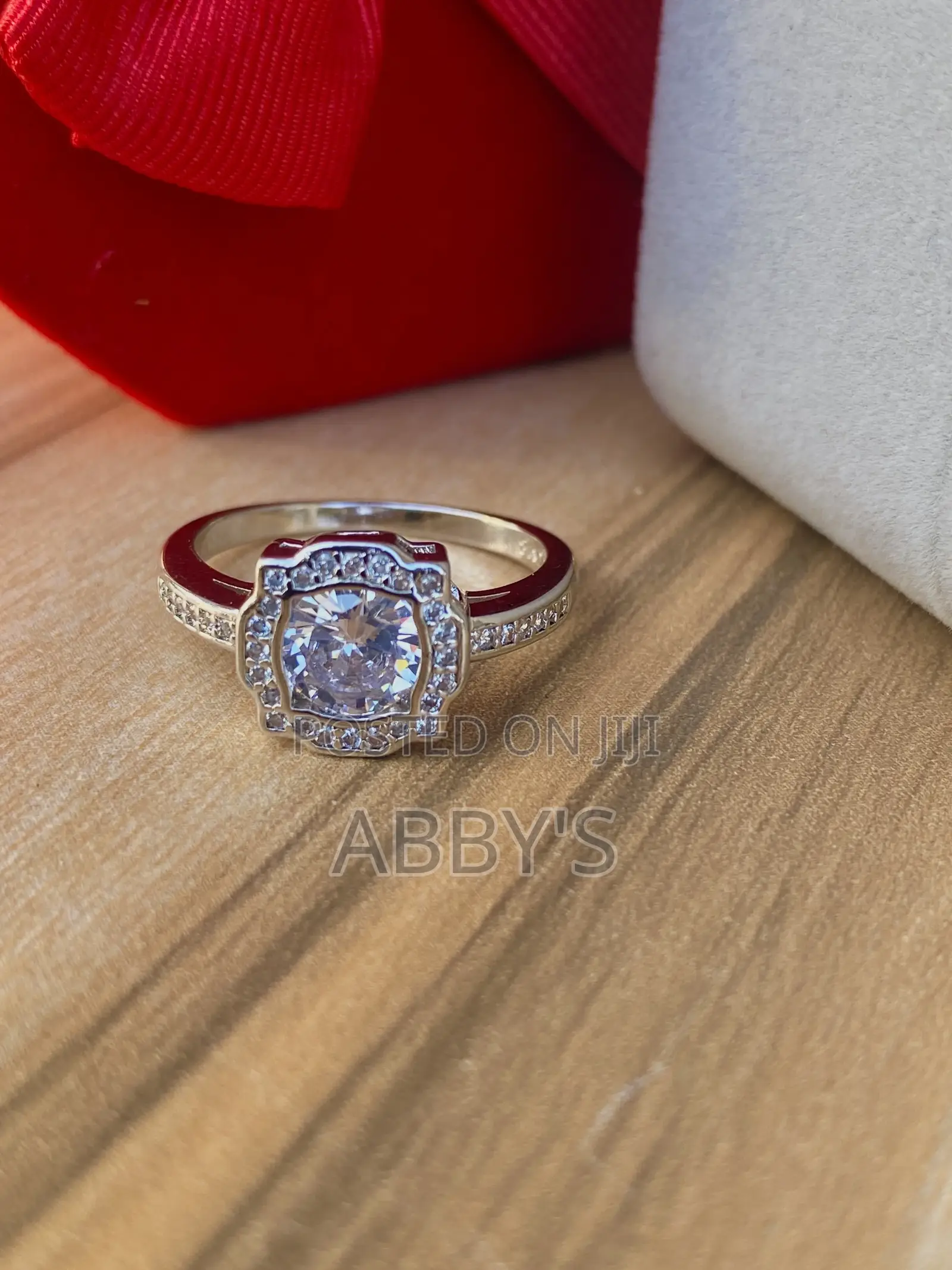 Silver Square Cut Promise Ring