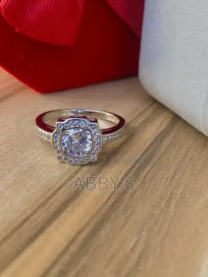 Silver Square Cut Promise Ring