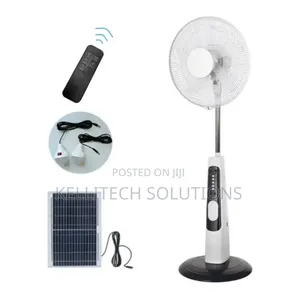 9-Speed Solar Rechargeable Fan With Bulbs and Remote
