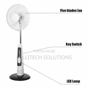 Solar Battery Standing Fan With 9-Speed, 32hours Work Time