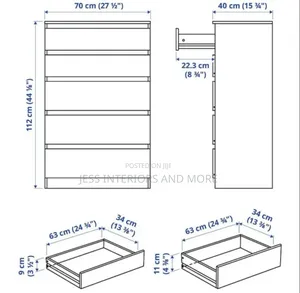 Bedroom Dresser (White) 11 Drawers