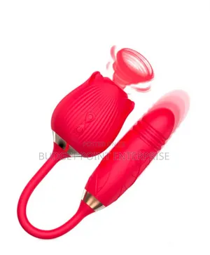2in1 Automatic Telescopic Rose Intense Sucker Vibrator Sex Toy