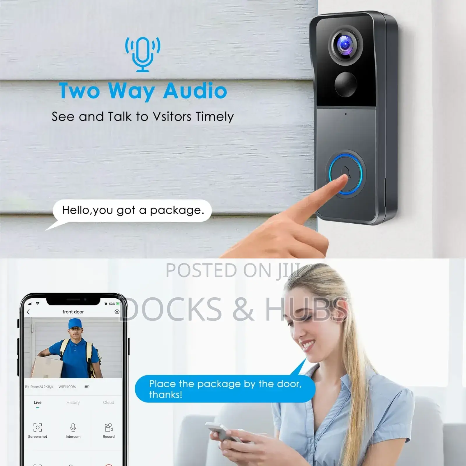 Kamep Smart Wireless Video Doorbell Camera With Chime
