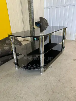 Black Glass Chrome Centre Table