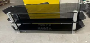 Black Glass Chrome Centre Table