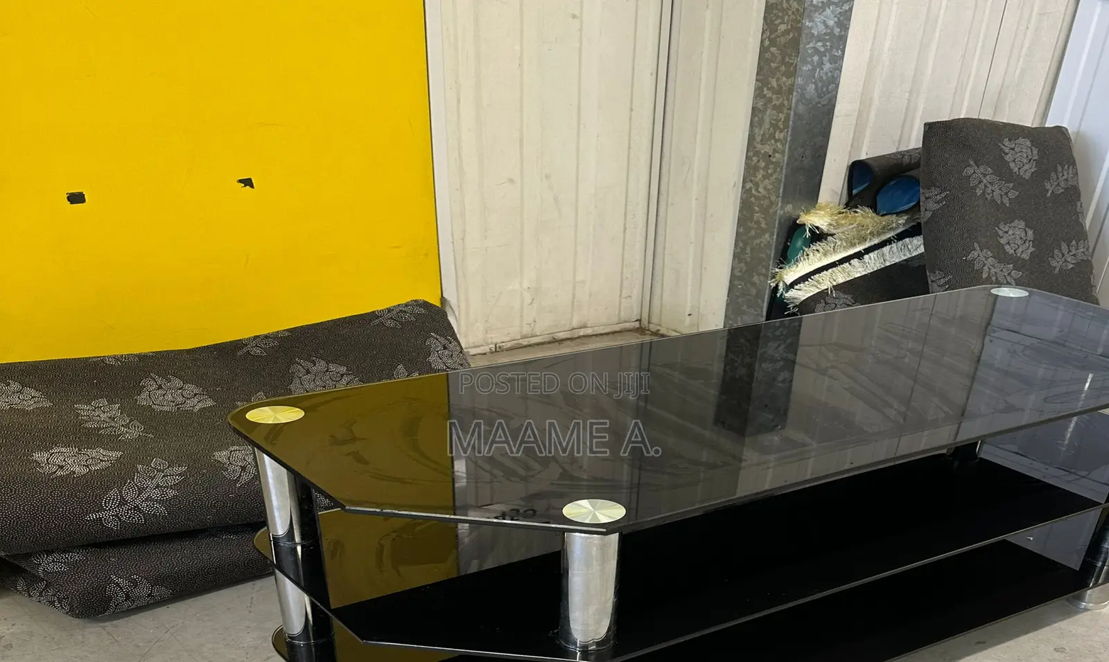 Black Glass Chrome Centre Table