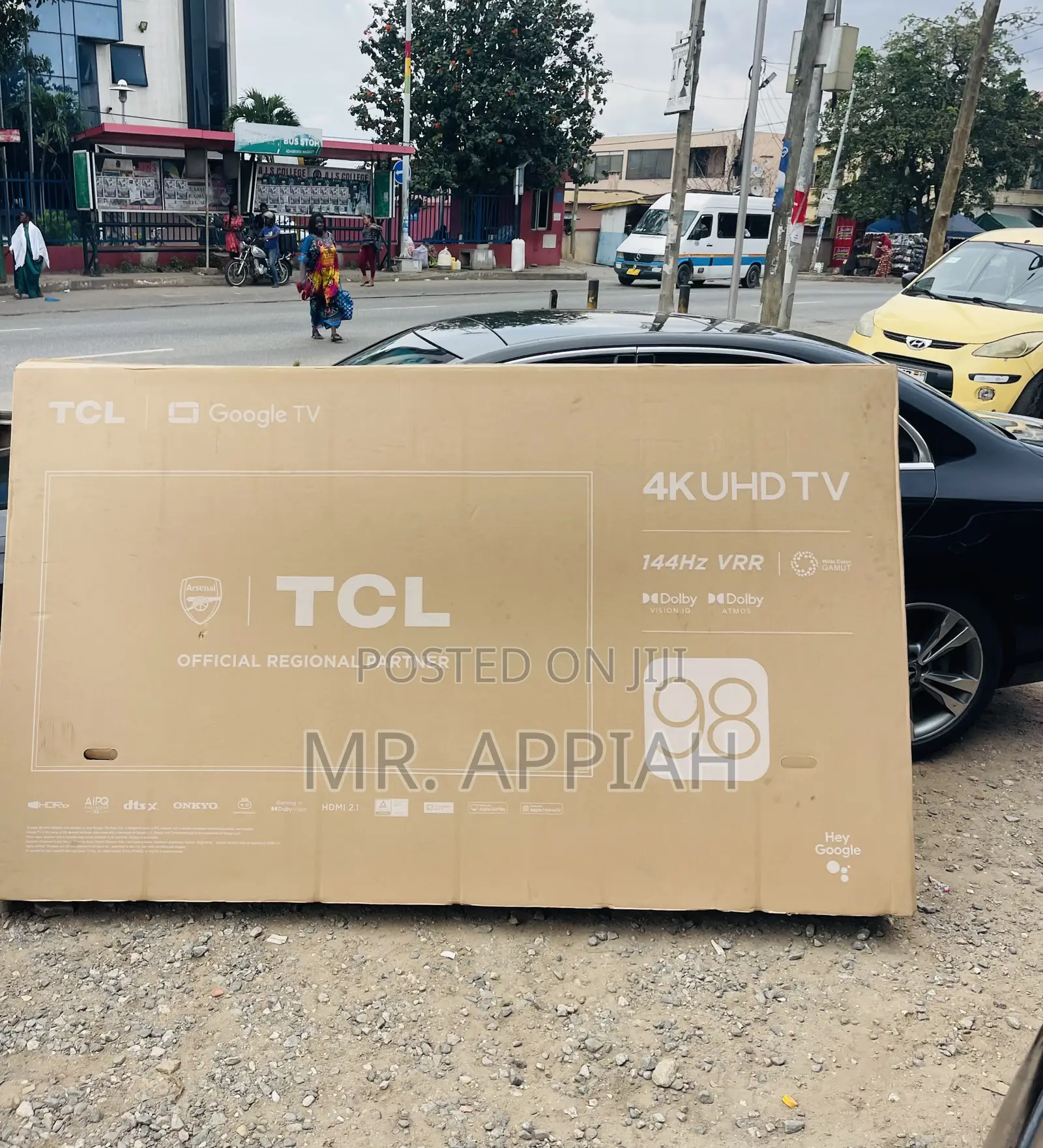 Reliable TCL 98inch HDR Smart Television(Black).