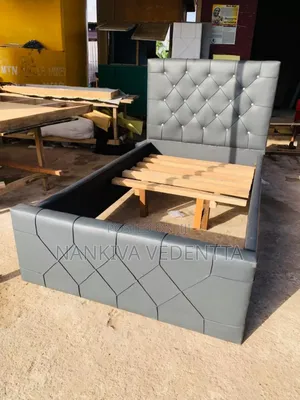 Dark Ash Leather One and Half Bed Frame