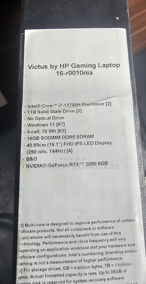 Laptop HP Victus 16 16GB Intel Core I7 SSD 1T
