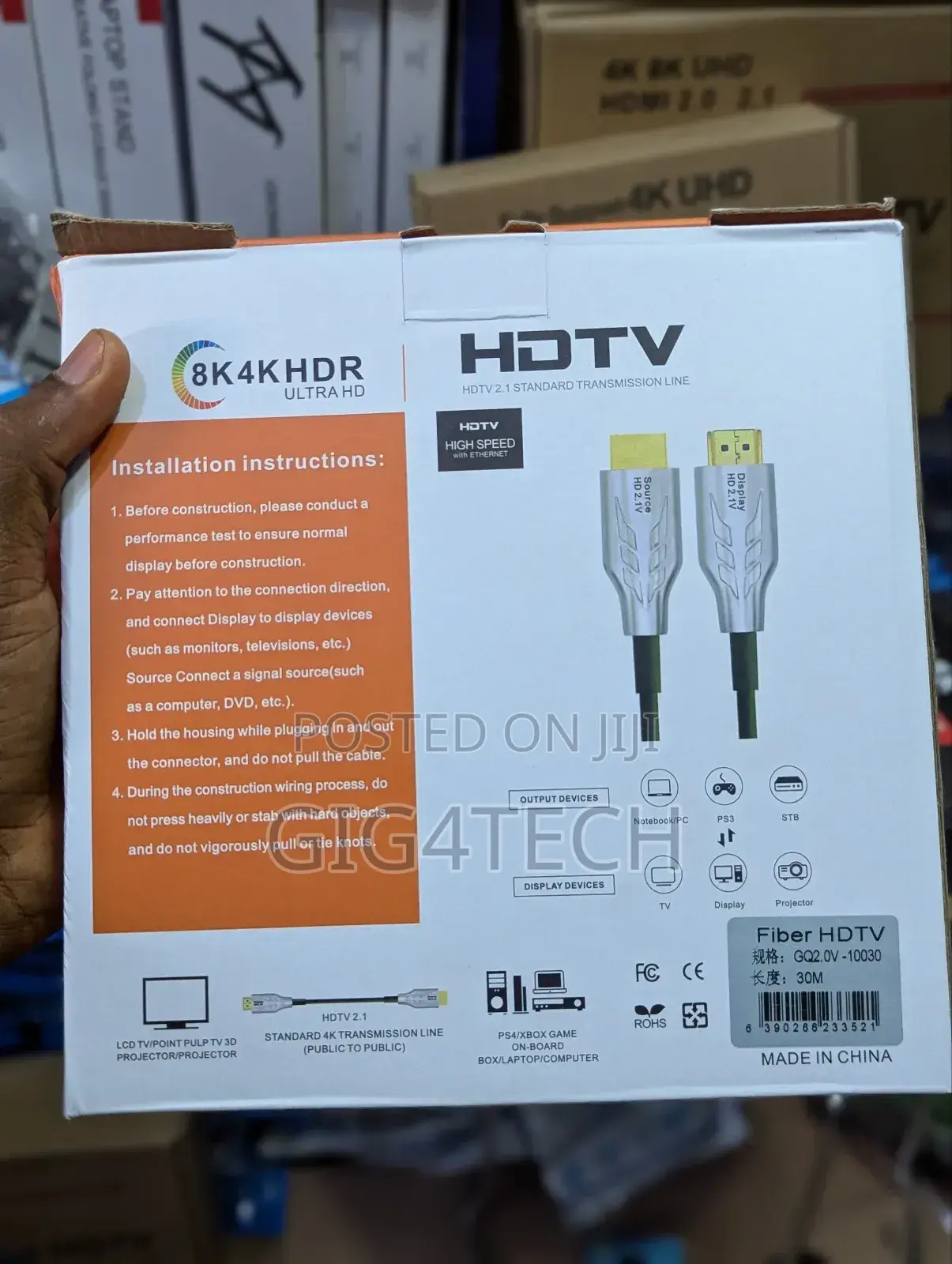 Ultra Hd Fibre Optic Cable 30m