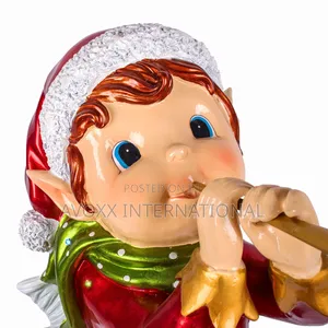 Pre-Lit Horn Blowing Pixie Elf W/Multicolor LED Lights 37"