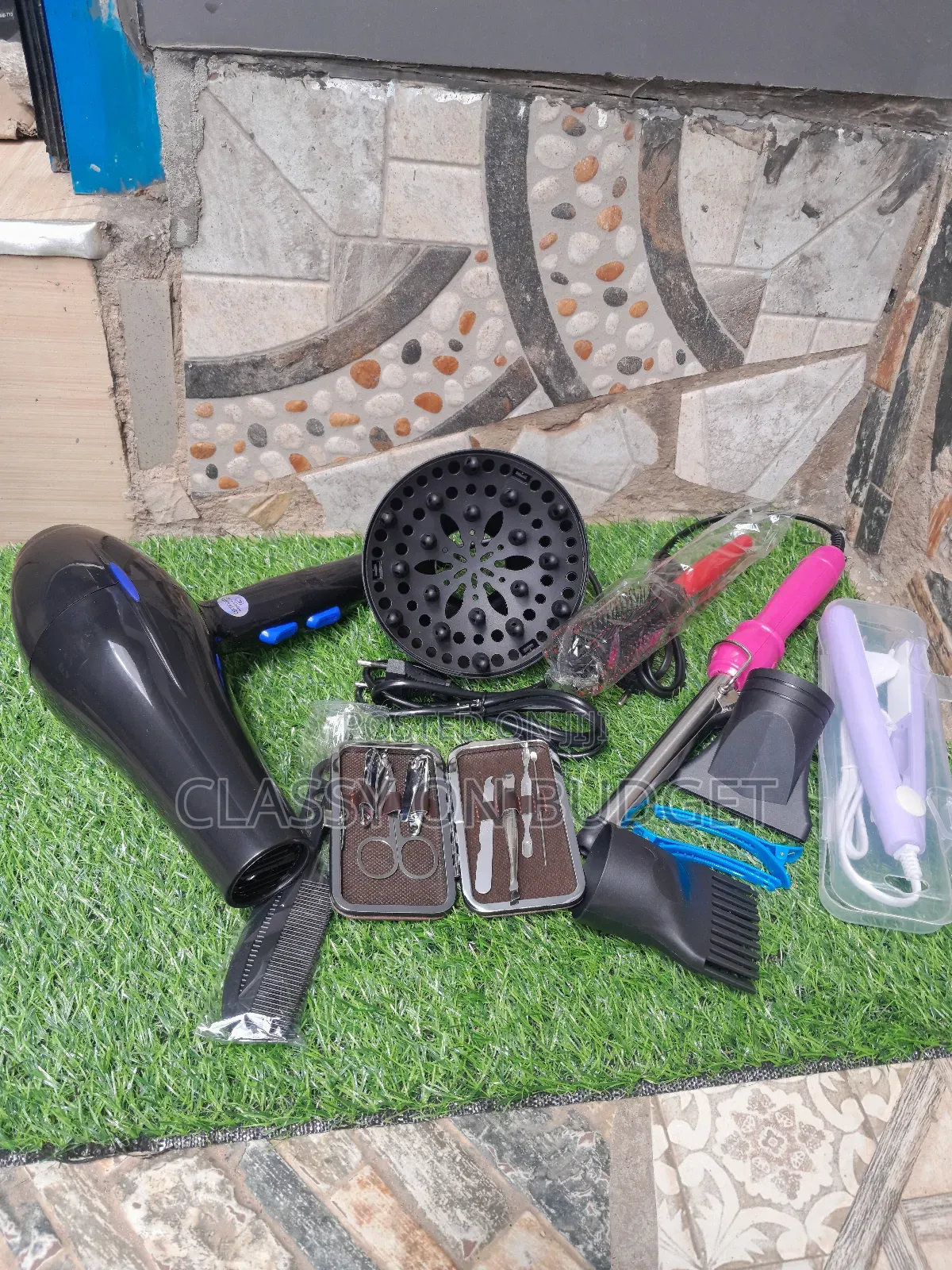 Hair Dryer Set- Straightener, Curler, Nail Care Set, Comb,