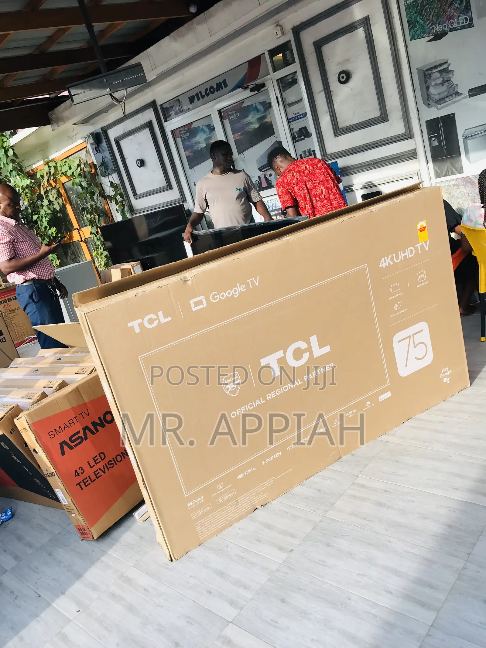 New TCL 75 Inch HDR Frameless Google Smart Android Tv.