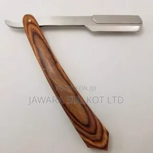 Wooden Handle Straight Barber Razor Stainless Steel
