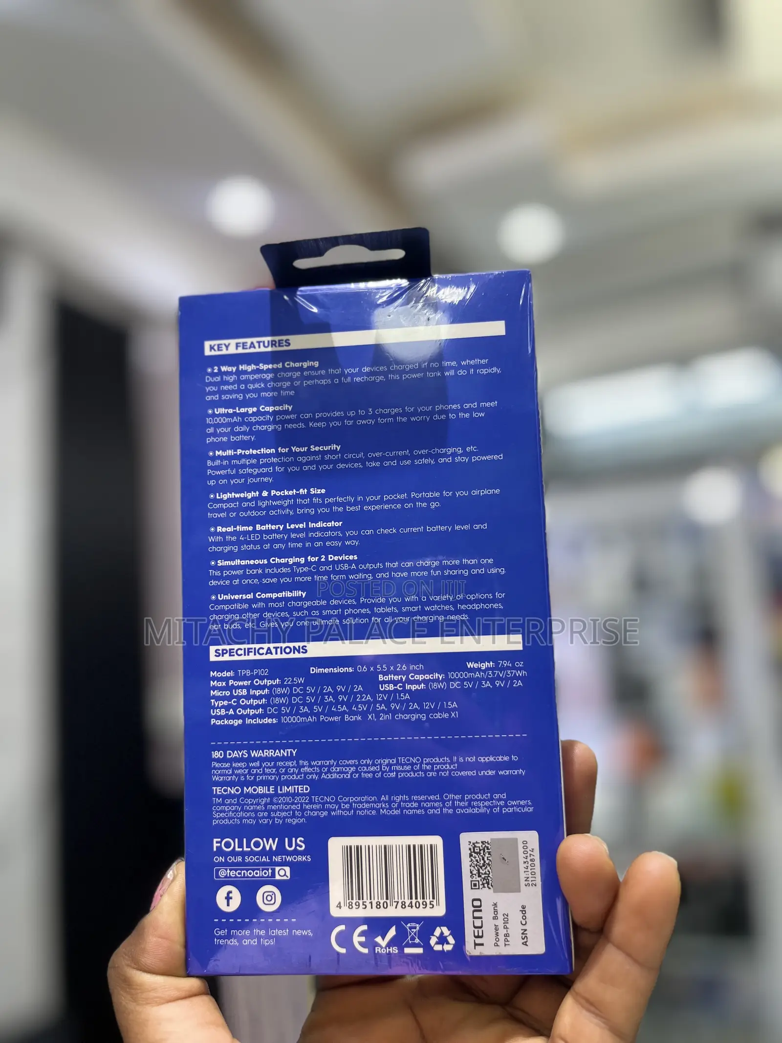 Original Tecno 10,000 Powerbank
