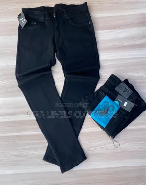 Plain Black Jeans Trousers