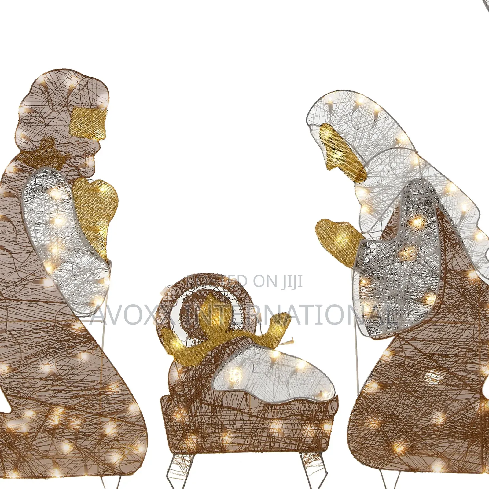 NTC Pre-Lit Nativity Scene, Cool White Lights, LED, 72"