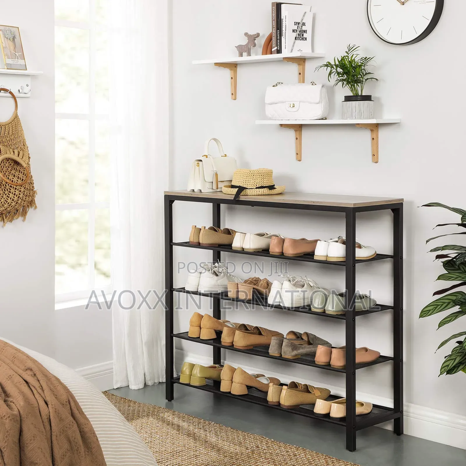 Vasagle Lbs015b02 Shoe Rack, Open Rack, Side Table, 5-tier
