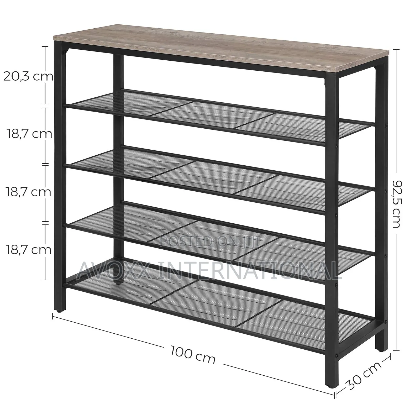 Vasagle Lbs015b02 Shoe Rack, Open Rack, Side Table, 5-tier