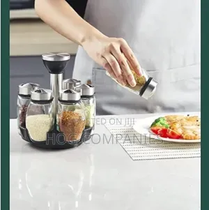 Multifunctional Rotating Spice Rack Glass Organizer