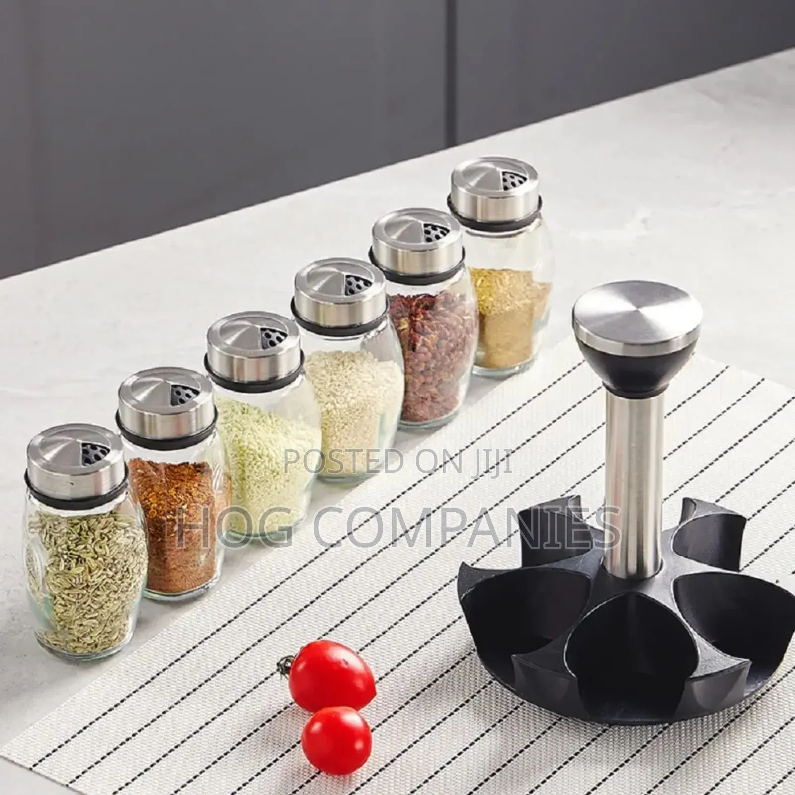 Multifunctional Rotating Spice Rack Glass Organizer
