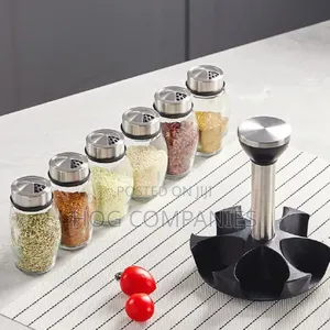 Multifunctional Rotating Spice Rack Glass Organizer