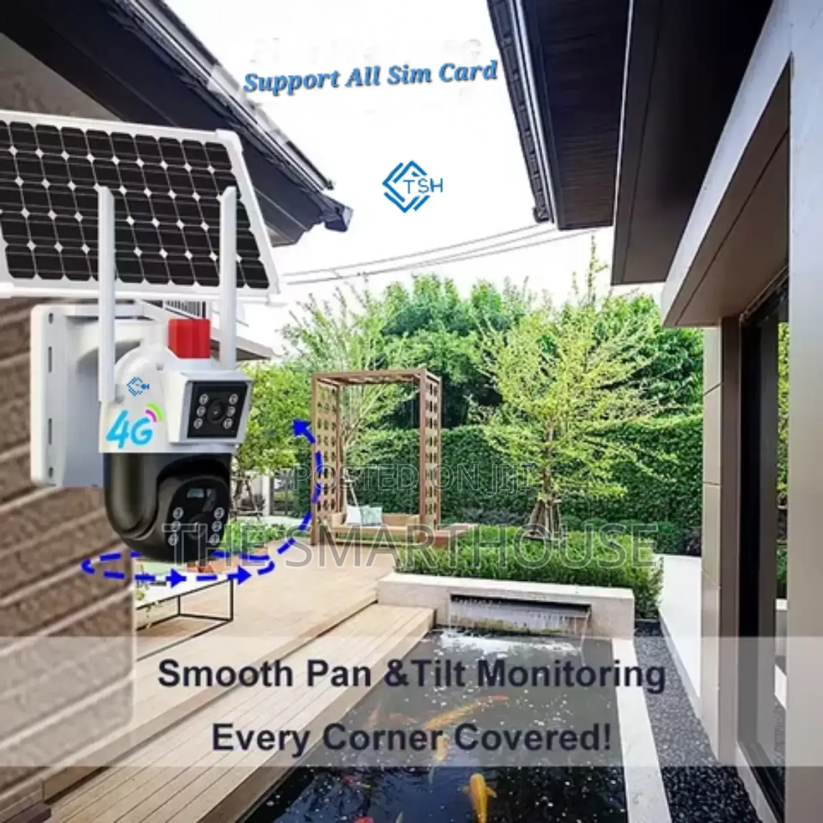 TSH 4g Solar Dual Lens CCTV (Support All Network in Ghana)