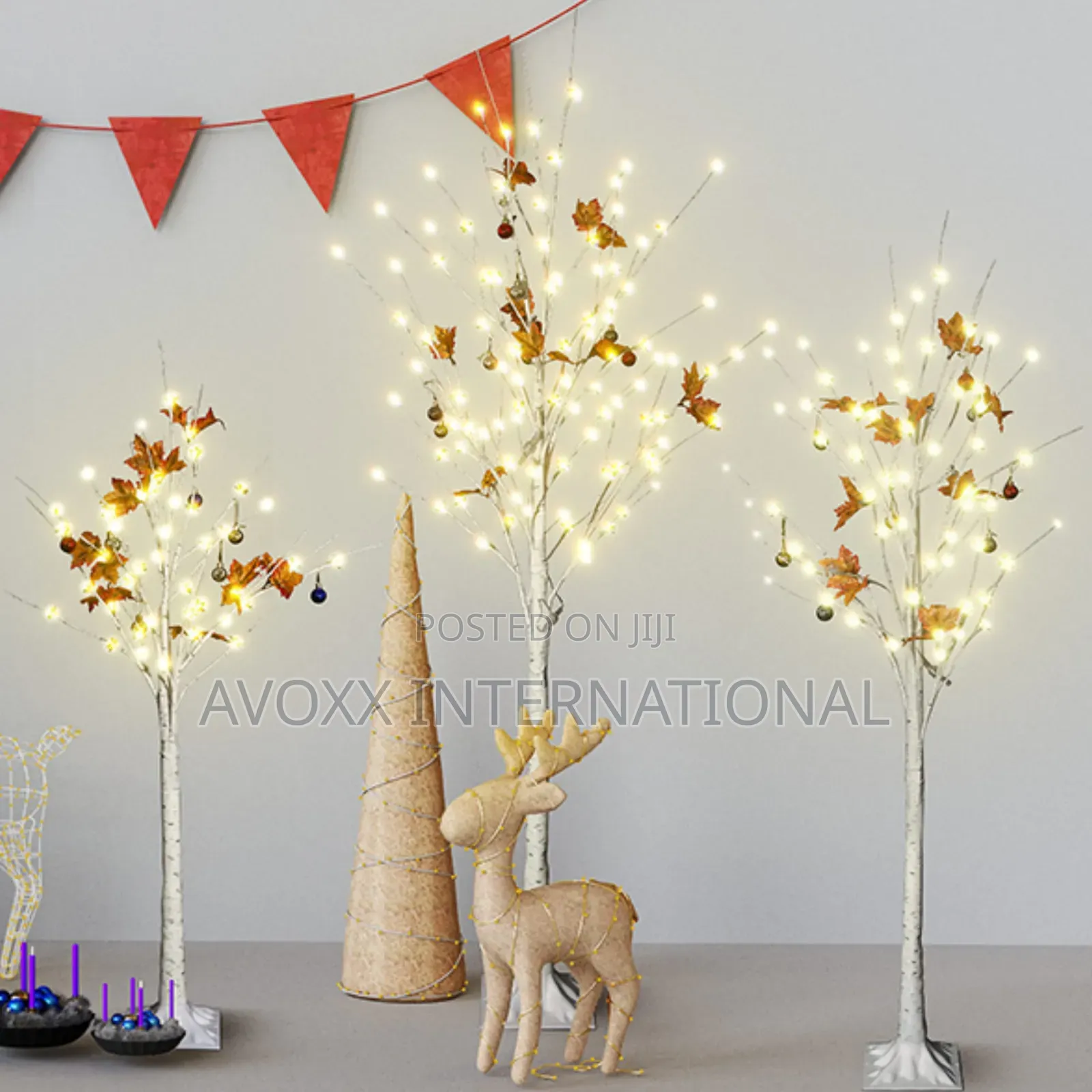 Lamerge 3-Piece LED Tree 4ft 5ft 6ft,Warm White Light