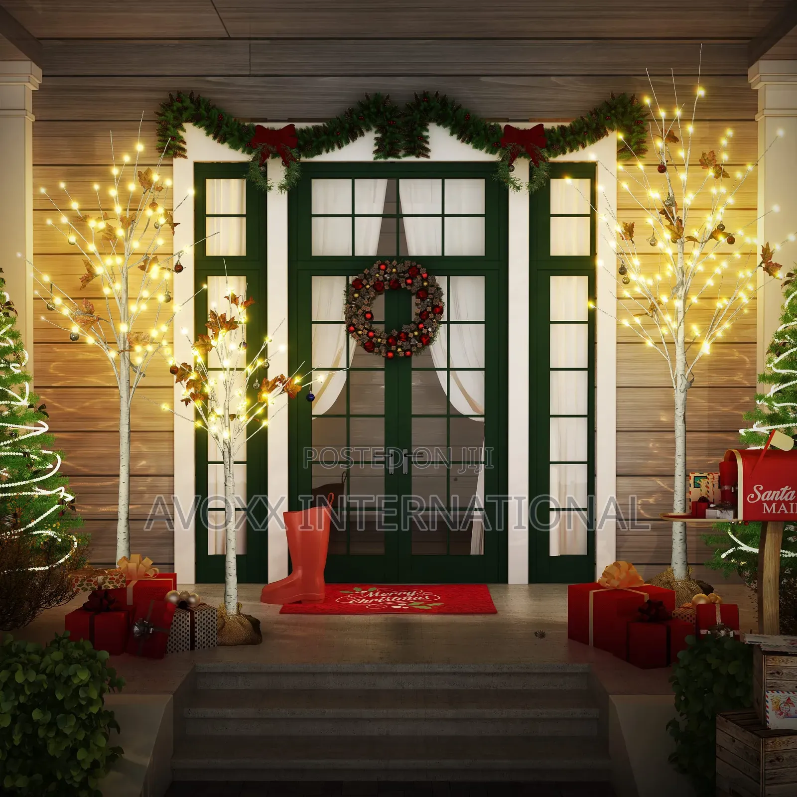 Lamerge 3-Piece LED Tree 4ft 5ft 6ft,Warm White Light