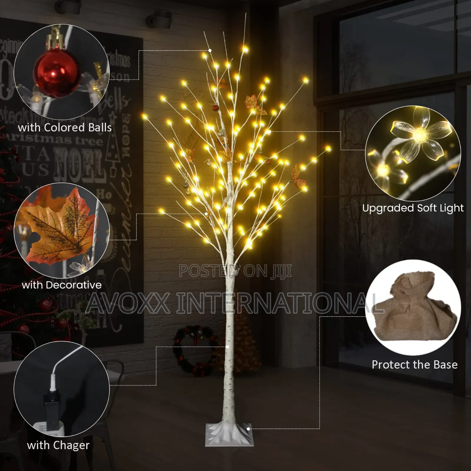 Lamerge 3-Piece LED Tree 4ft 5ft 6ft,Warm White Light