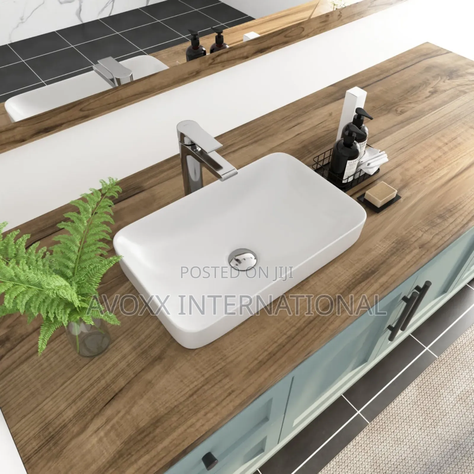 ALLY 12" Rectangular Drop-in Bathroom Sink ,Ceramic