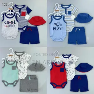 Organic Cotton Baby Boys 4pc Gift Set T-Shirt Shorts Hat