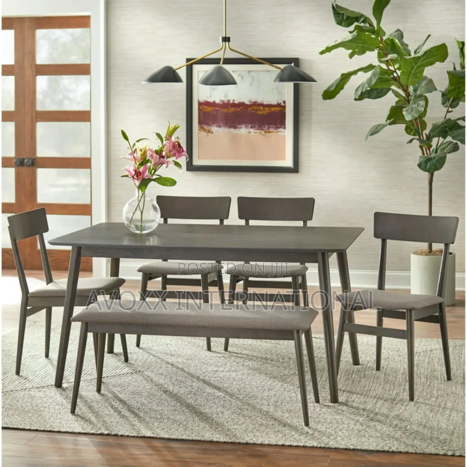 TMS Newington Indoor Dining Chair, Set of 2 ,Walnut/Mocha