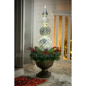 Evergreen 36"H Gold Twinkling White LED Ornament With Wreath