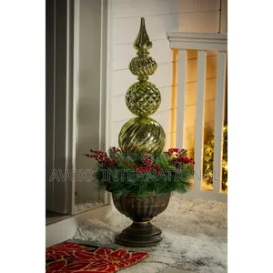Evergreen 36"H Gold Twinkling White LED Ornament With Wreath