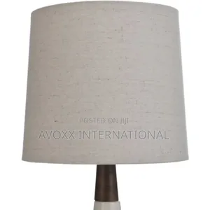 Signature 19 Inch White Washed Wood and Cream Table Lamp