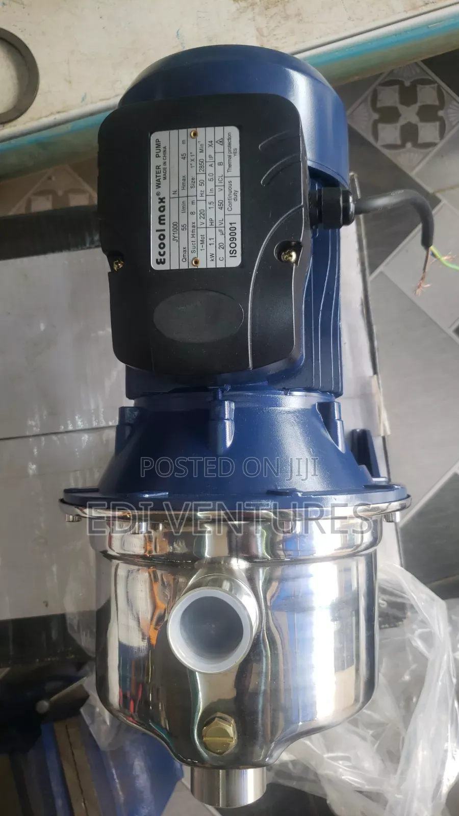 Ecoolmax Stainless Water Pump 1.5 HP