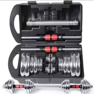 50kg Electroplated Adjustable Dumbbells With Barbells Set
