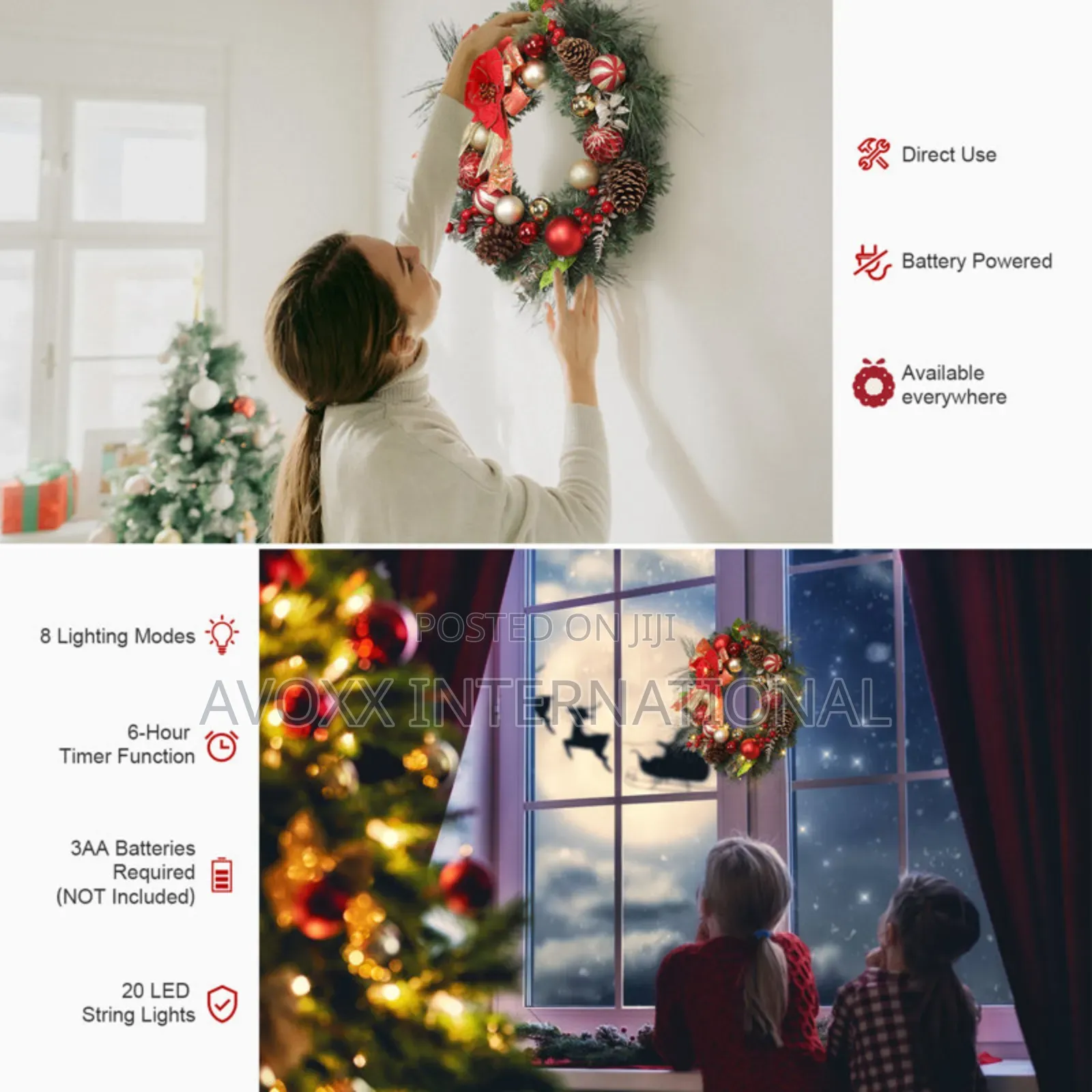 Faux Lighted 16.93'' Wreath