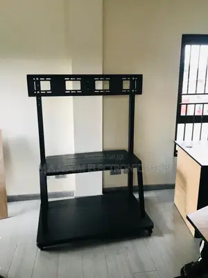 Heavy-Duty Mobile TV Stand - Sturdy and Stylish