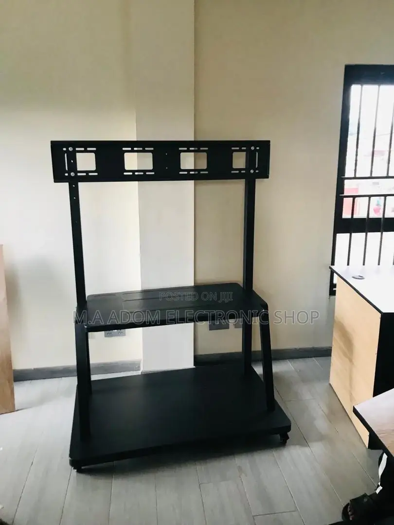 Heavy-Duty Mobile TV Stand - Sturdy and Stylish
