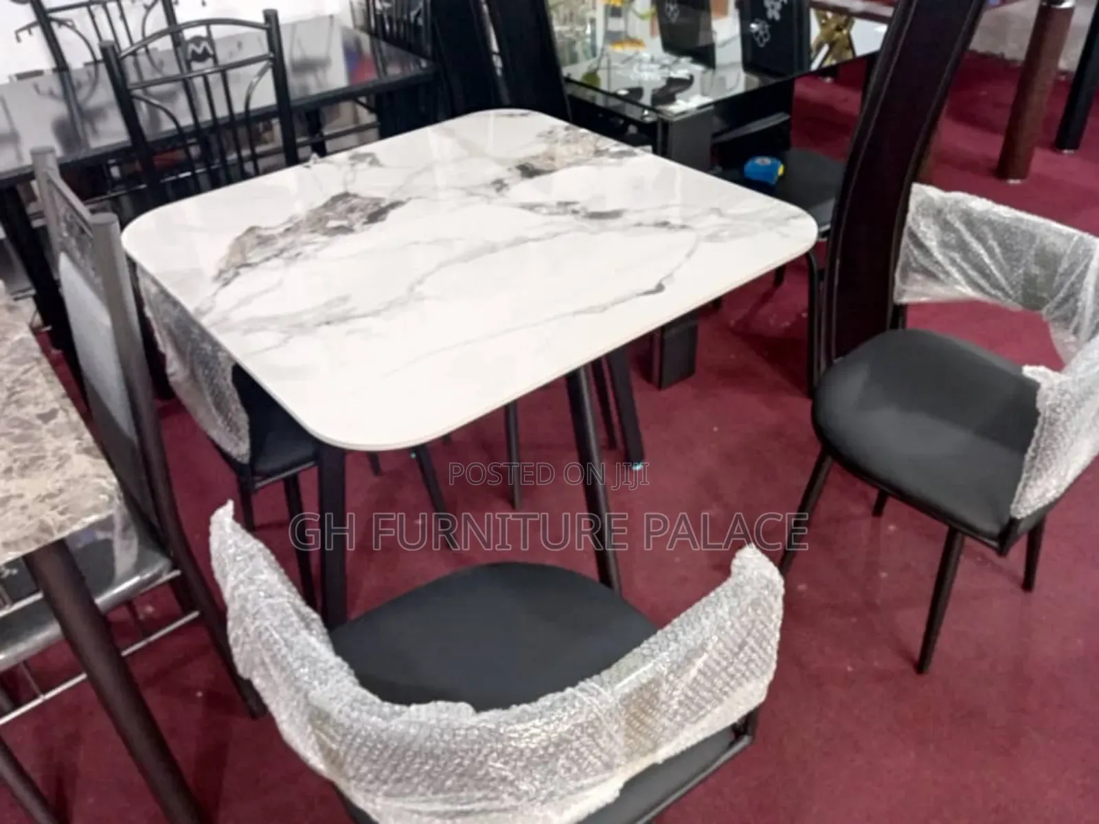 Mini Marble Dinning Table With Four Chairs