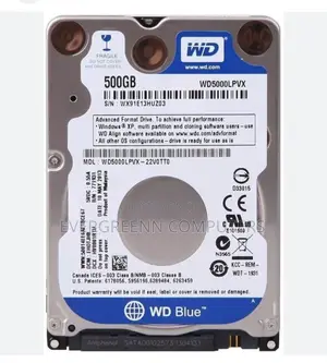 500gb Wd Laptop Hard Drive, for Internal and External Use.